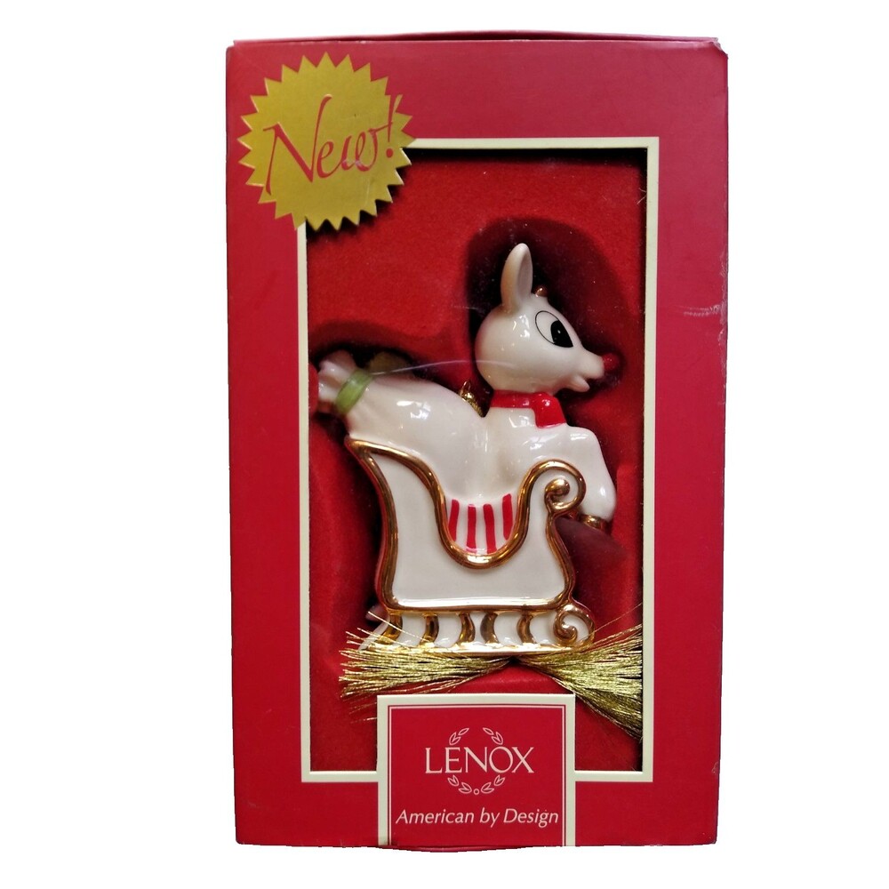 Lenox Rudolph Red Nosed Reindeer Christmas Ornament Rudolph's Ride